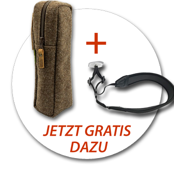 Gratis dazu: Tasche Optikus + Trageriemen